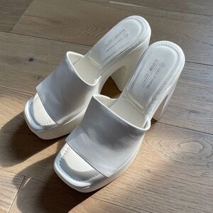 White platform sandals